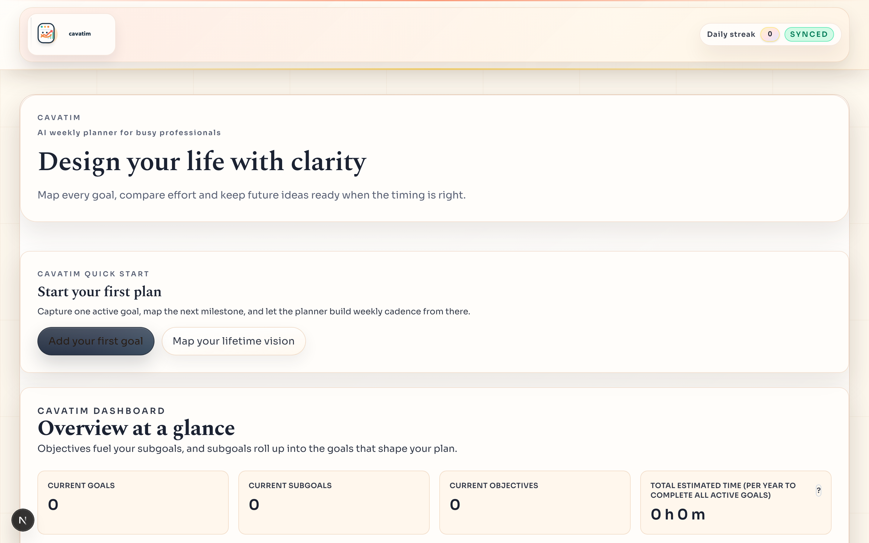 Analytics view showing a radar diagram of planned hours across life categories, with supporting time-allocation summaries.